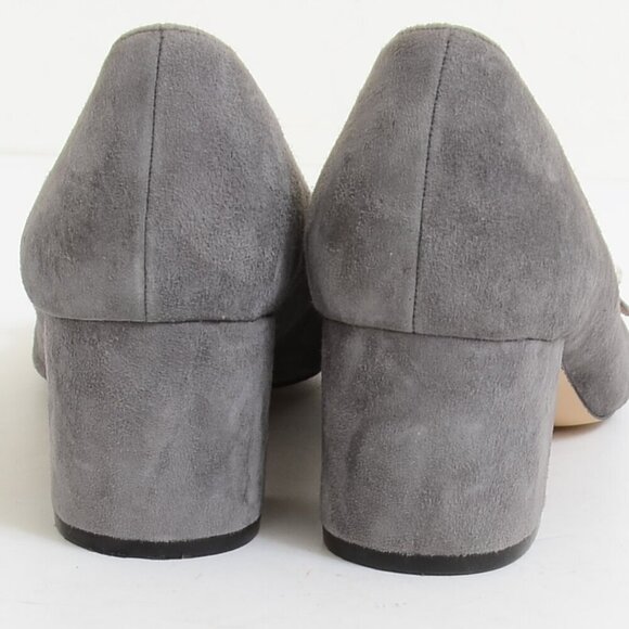 Talbots Isa Pearl Buckle Leather Block Heel Grey Pumps Women's Size 11 - Picture 6 of 10